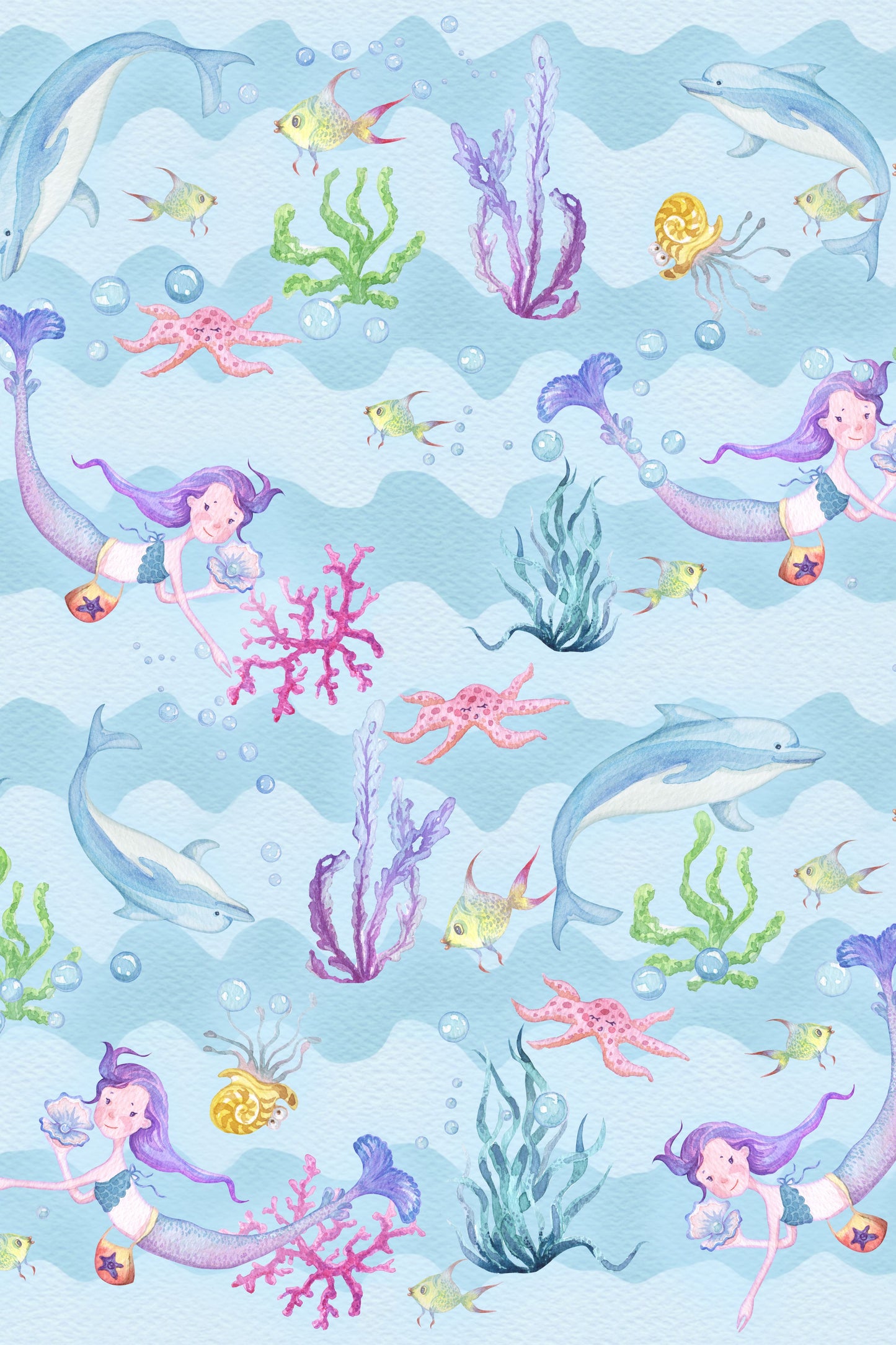 Kids UPF50+ Sunshirt Mermaid