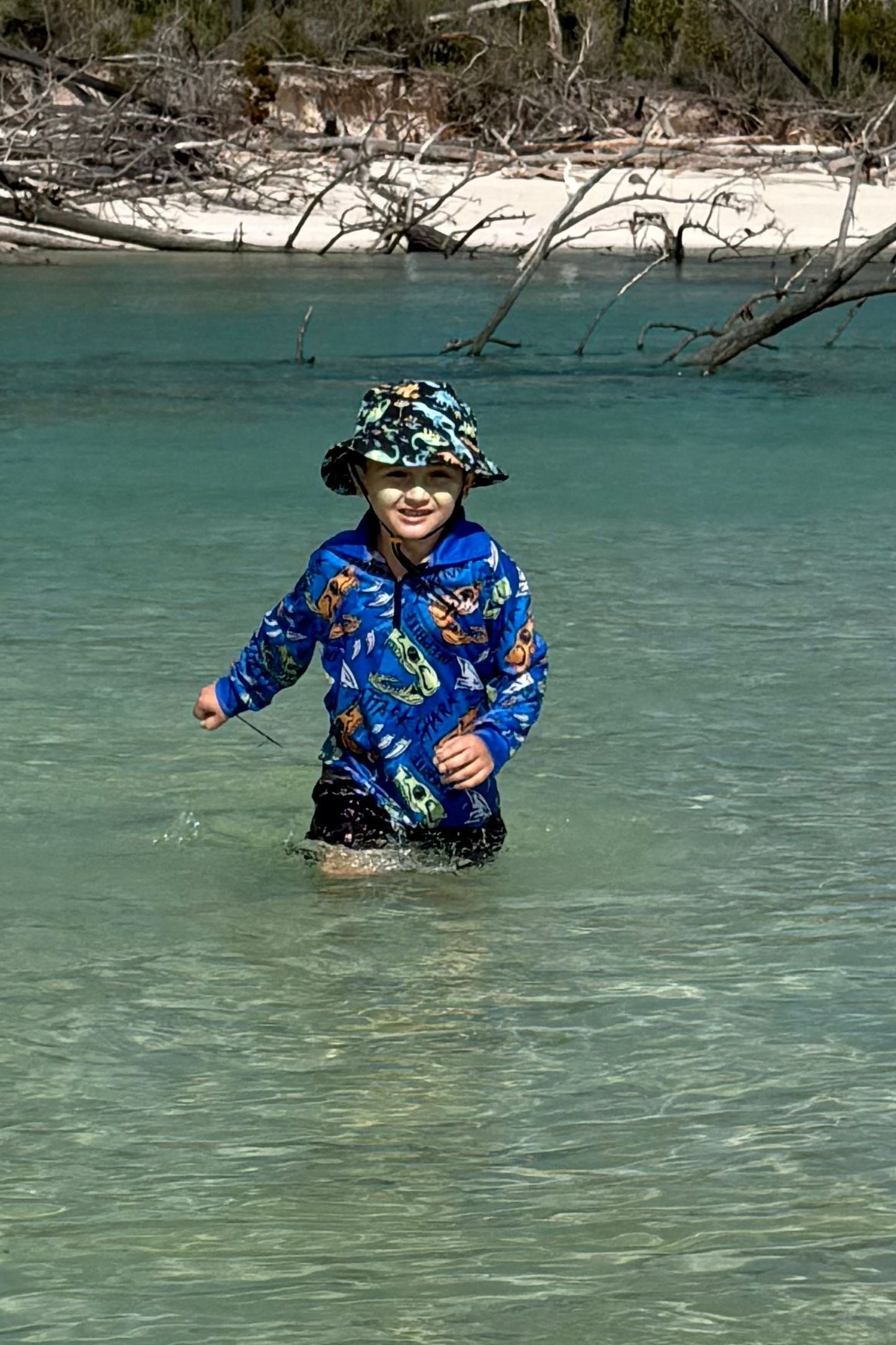 Kids UPF 50+ Sun Shirt Shark Attack