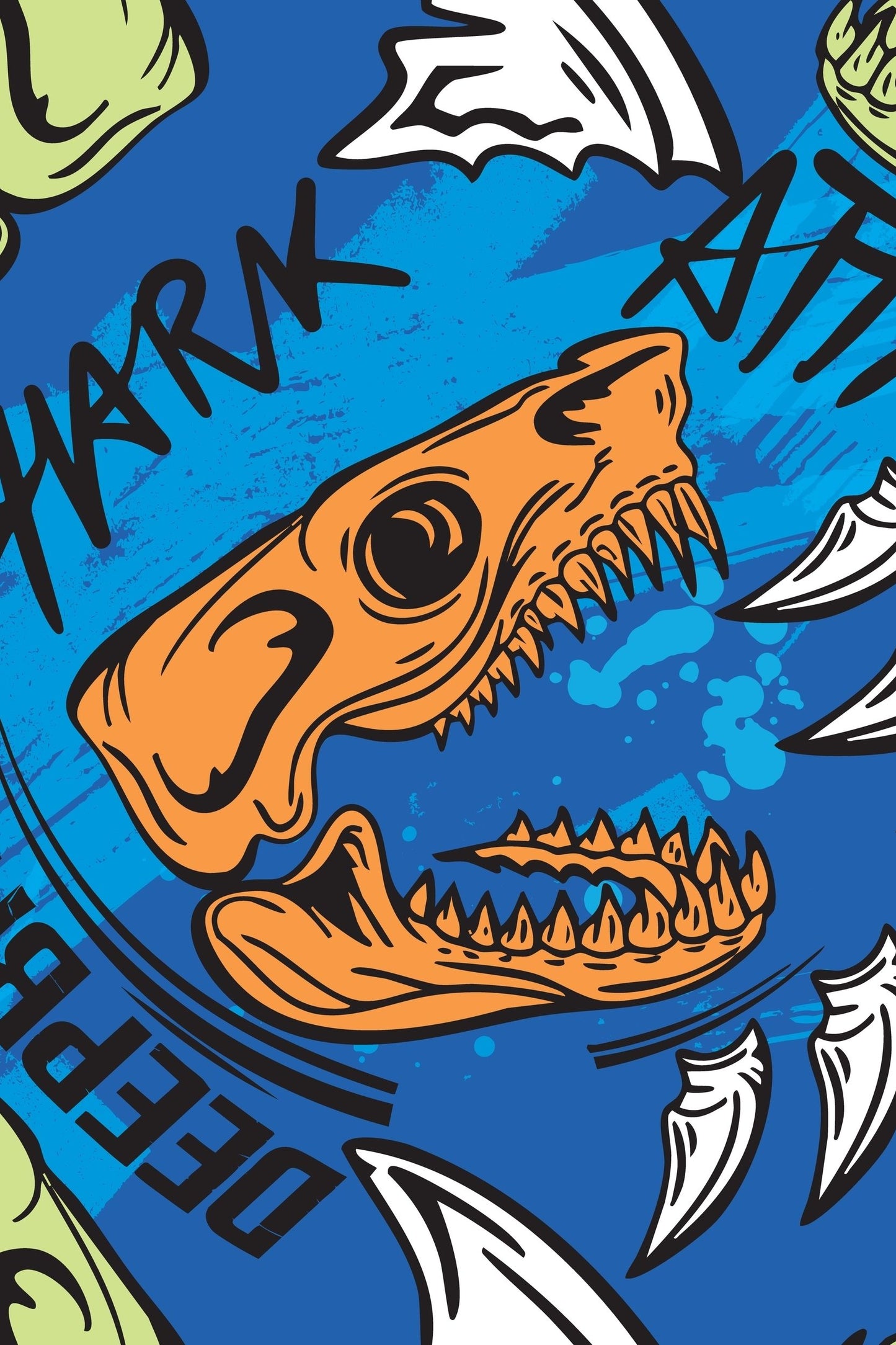 Kids UPF 50+ Sun Shirt Shark Attack